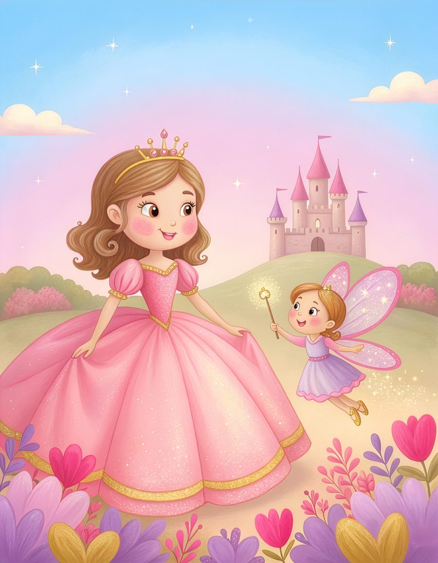 Cover art for Princesses & Fairies, an A&B Coloring Adventures coloring book for kids ages 3–8